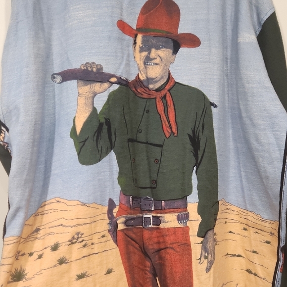 John Wayne Men's Green Patterned Cool Shirt - Picture 6 of 7